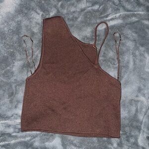 Asymmetrical Brown Women's Top